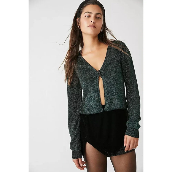 Free People Sweaters - Free people Emmaline Metallic Cardigan size large